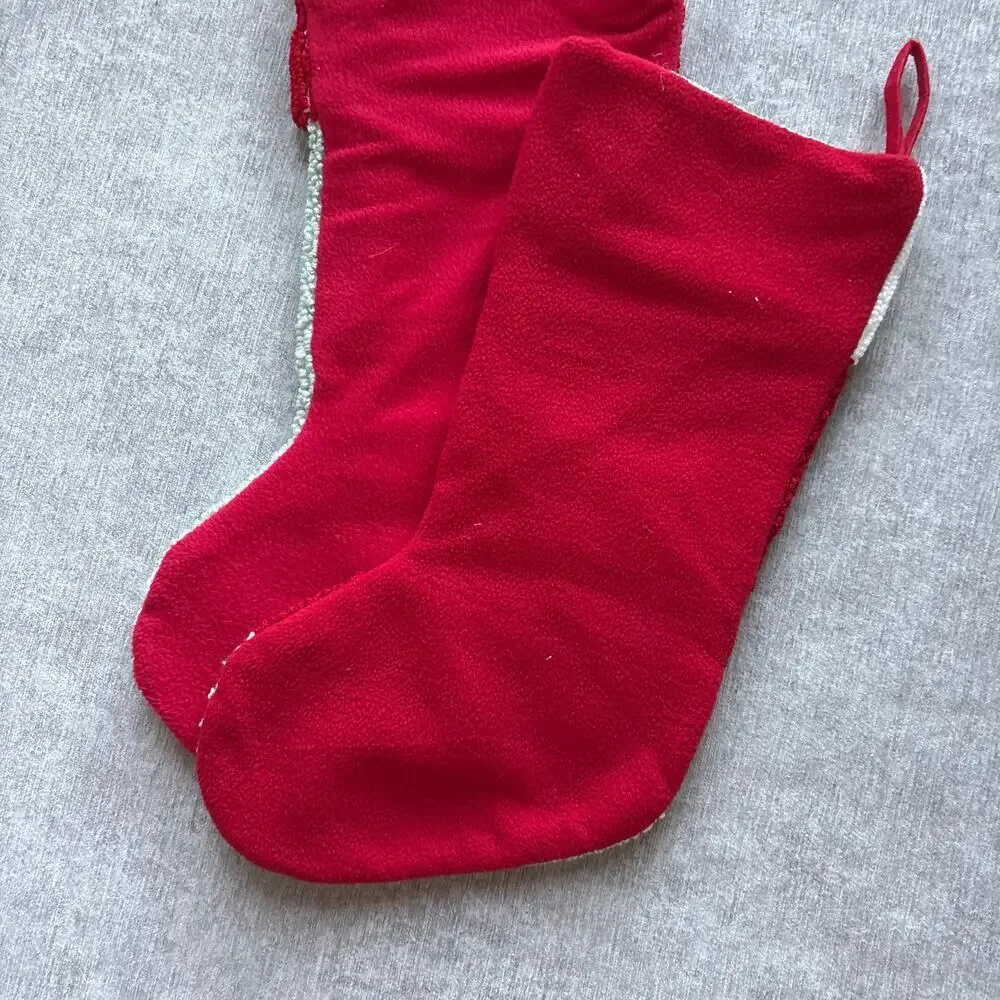 2x Ornate Embroidered Christmas Stockings Set
